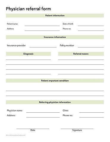 Free Referral Form Templates - 100% Editable