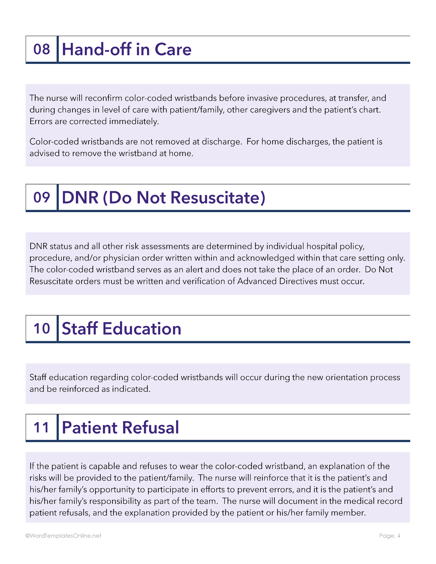Downloadable Policy and Procedure template