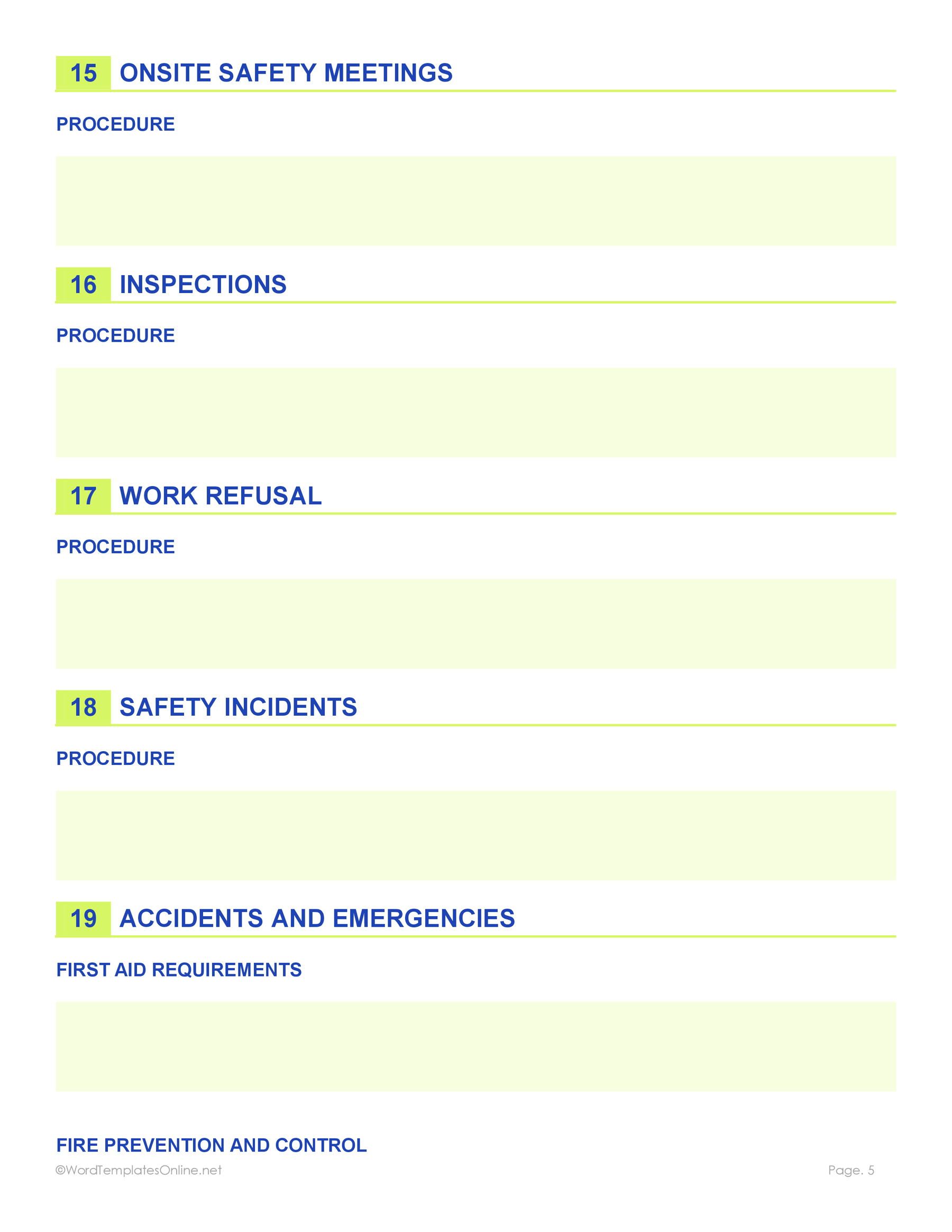 Editable Policy and Procedure Template in MS Word for corporate