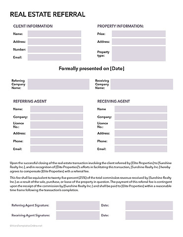 Image 11 for Real Estate Referral Form Template