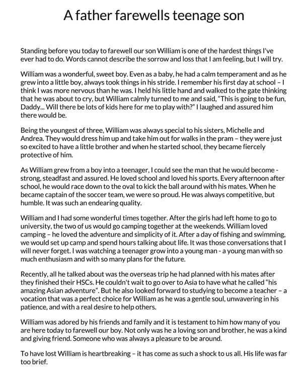 Free Eulogy Template for Word and PDF
