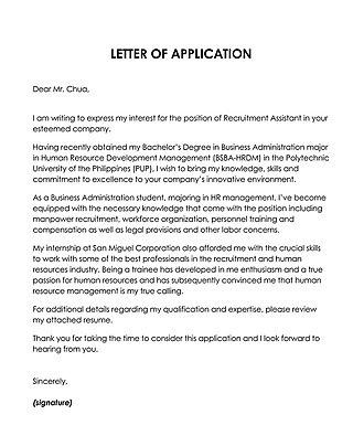 Free Job Application Letter Template for Word and PDF