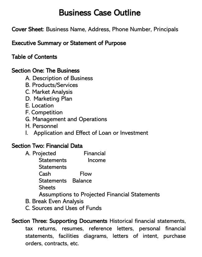 Free Business Case Template for Word