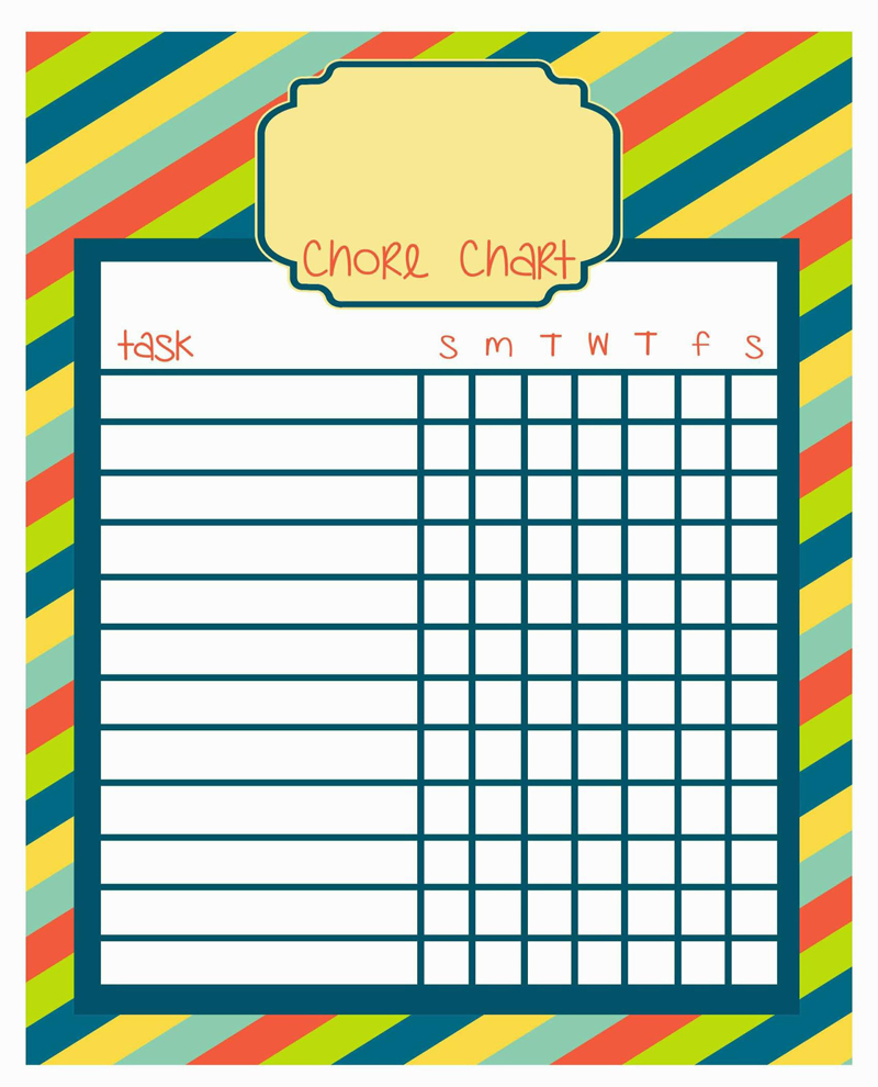 Free Kids Chore Chart Template for Word and PDF