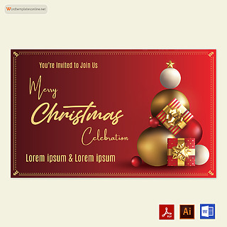 Free Christmas Card Template for Word, Adobe Illustrator and PDF