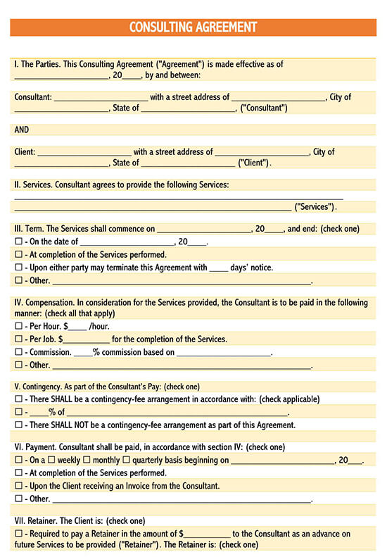 Free Consulting Contract Template for Word