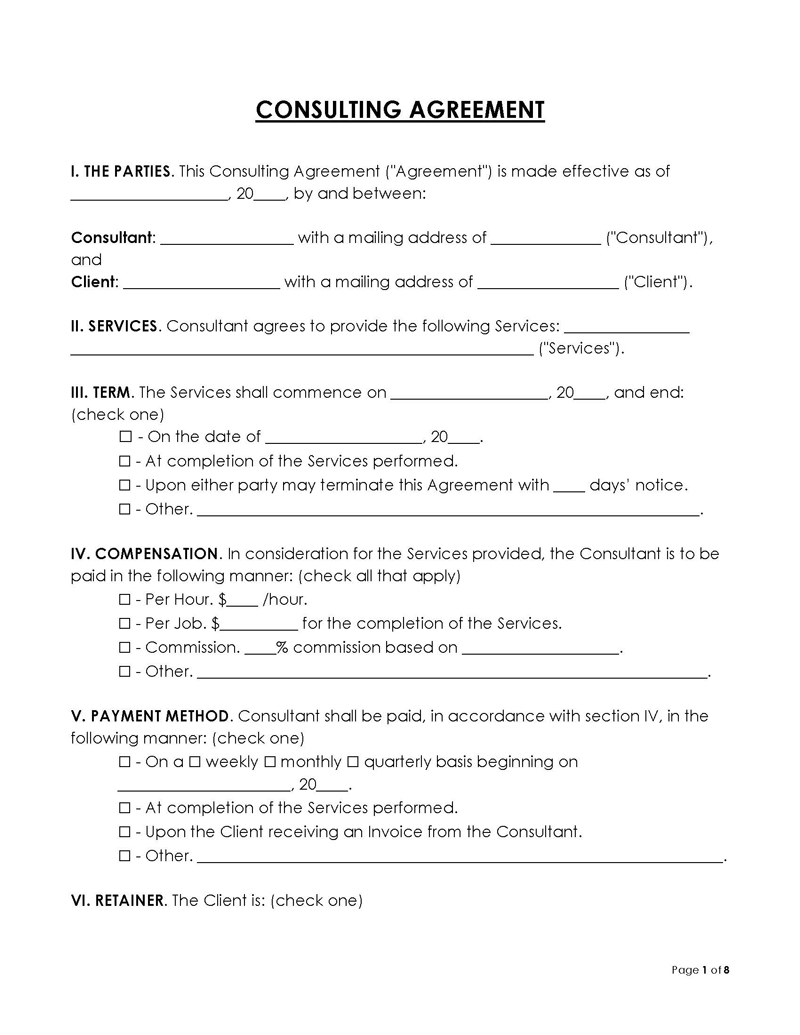 Free Service Contract Template for Word and PDF