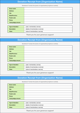 Free Donation Receipt Template for Word