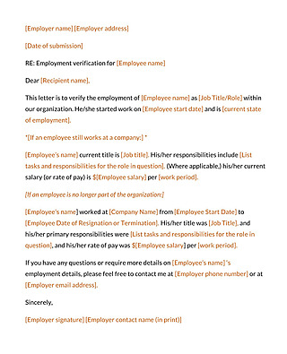 Free Employment Verification Letter Template for Word and PDF