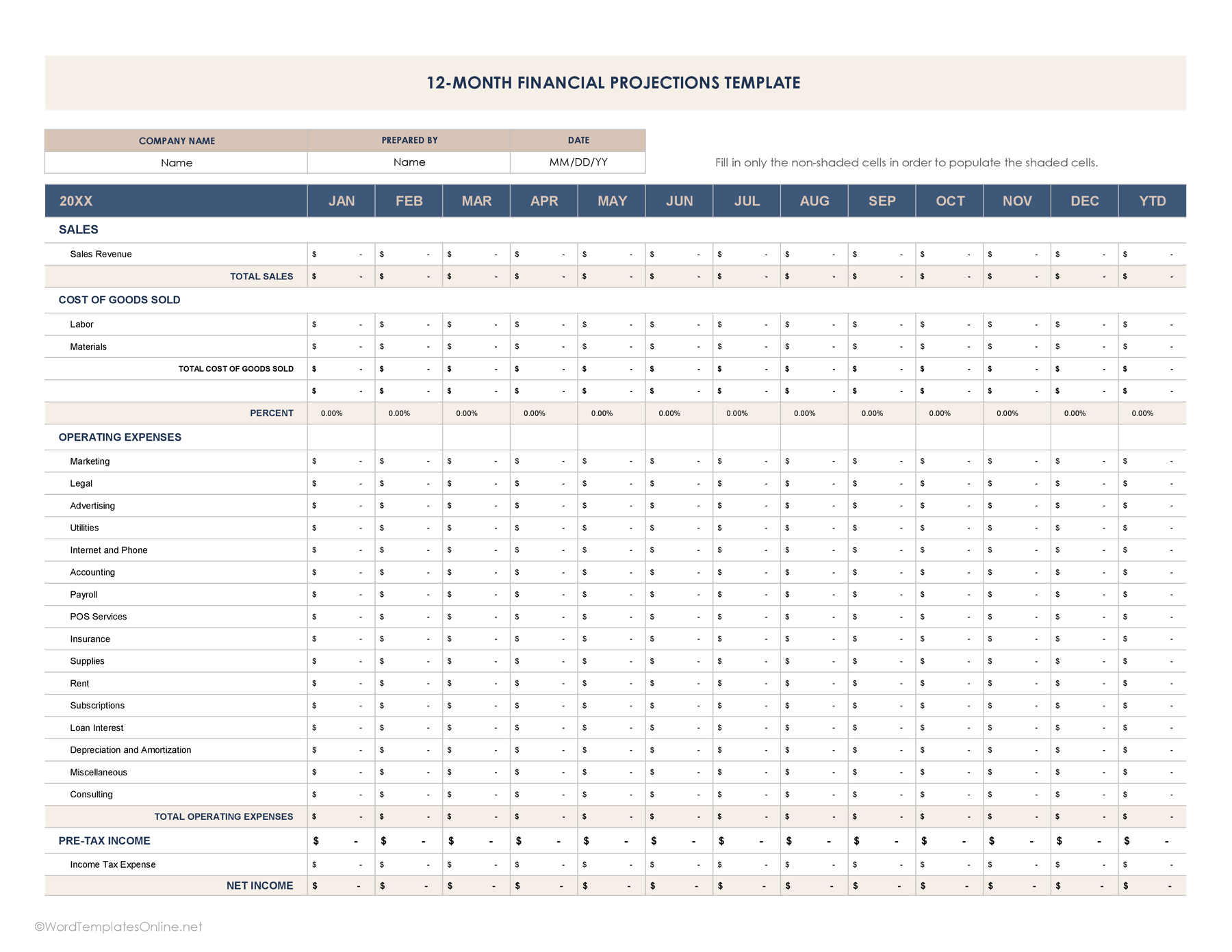 Strategic Business Financial Planning Excel Template