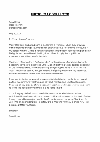 Free Firefighter Cover Letter Template for Word