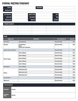 Free Itinerary Template for Word