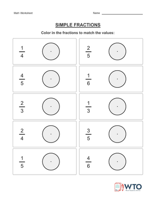 Free Fraction Worksheet Template for PDF