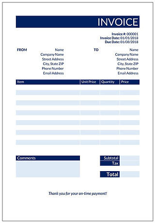 Free Contractor Invoice Template for Excel and Word