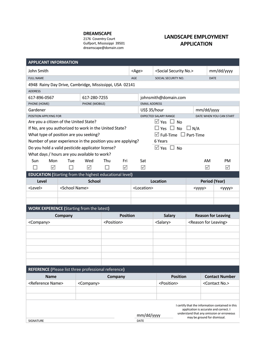 Free Job Application Form Template for Word and PDF