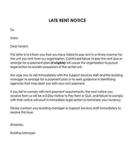 22 Free Late Rent Notice Templates (Polite, Firm)