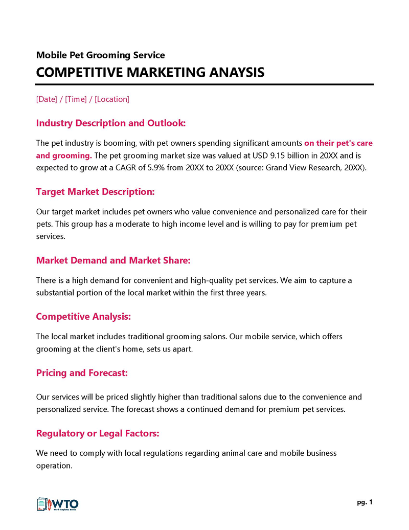 Free Conduct A Market Analysis Template for Word and PDF