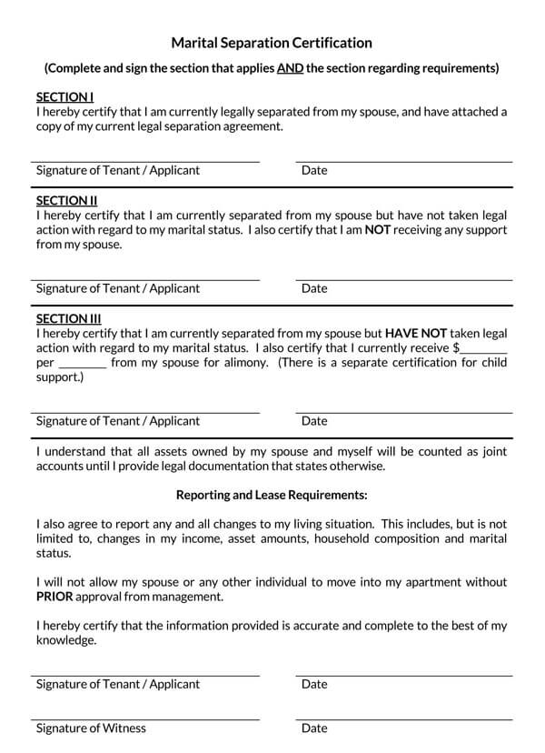 Free Marriage Separation Agreement Template for Word and PDF
