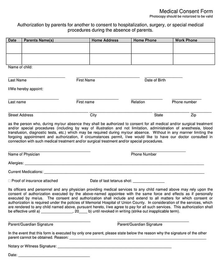 Free Consent Form Template for Word and PDF