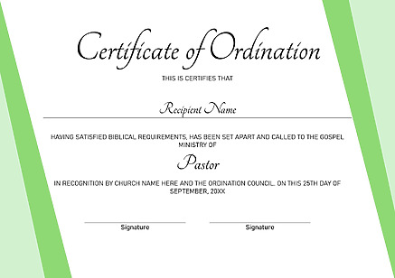 Free Printable Ordination Certificate Templates