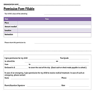 Free Permission Slip Template for Word