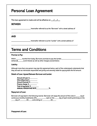 Free Personal Loan Agreement Template for Word and PDF