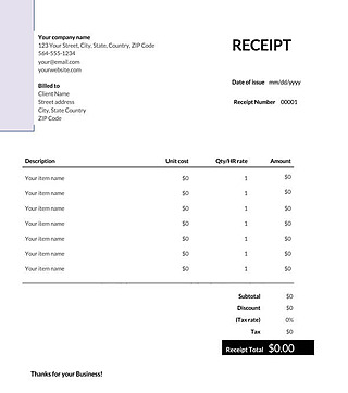Free Receipt Template for Word and PDF
