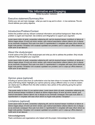 Free Policy Brief Template for Word