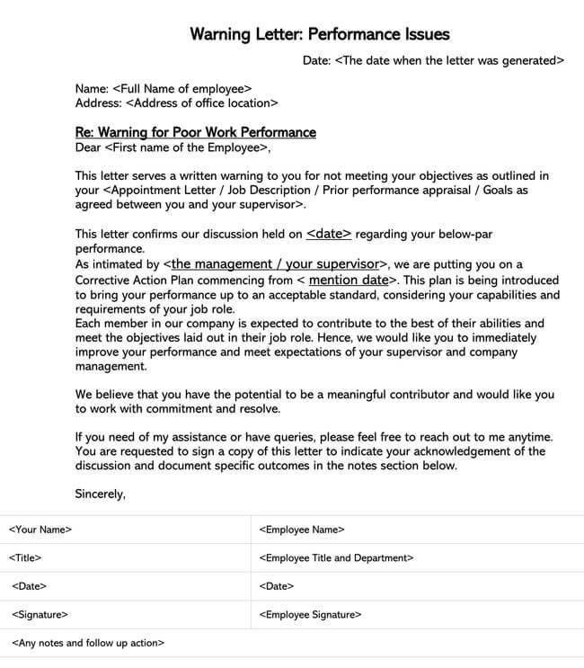 Free Employee Warning (Notice) Letter Template for Word