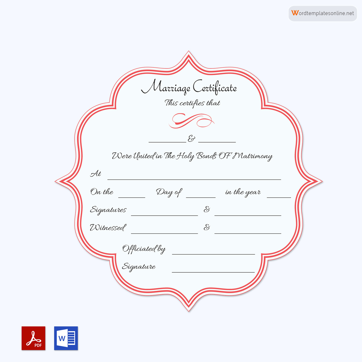 Free Marriage Certificate Template for Word and PDF