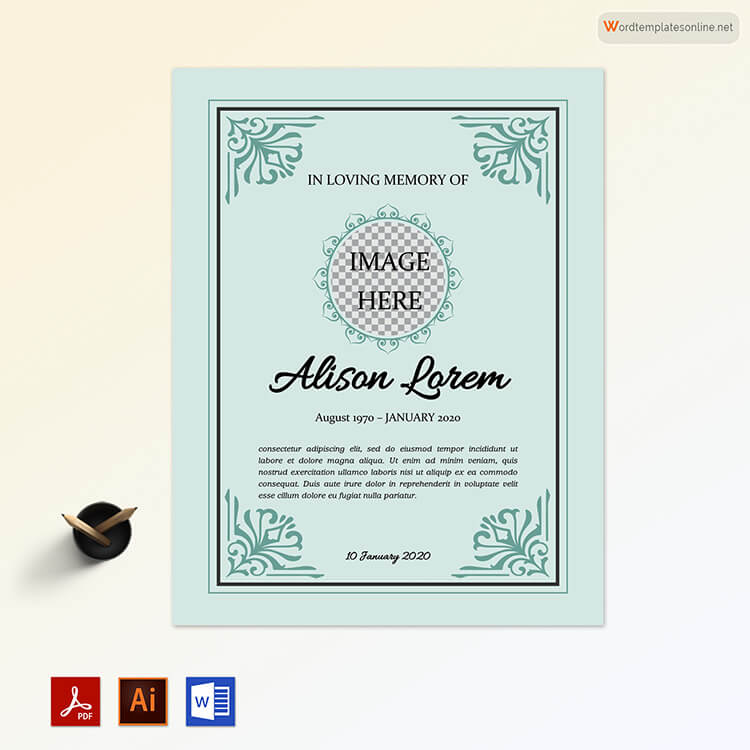 Free Obituary Template for Word, PDF and Adobe Illustrator