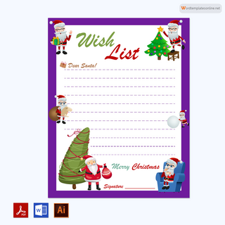 Free Perfect Christmas Wish List Template for Word and PDF