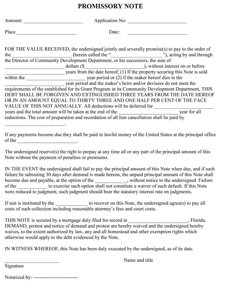 Free Promissory Note Templates for Word and PDF