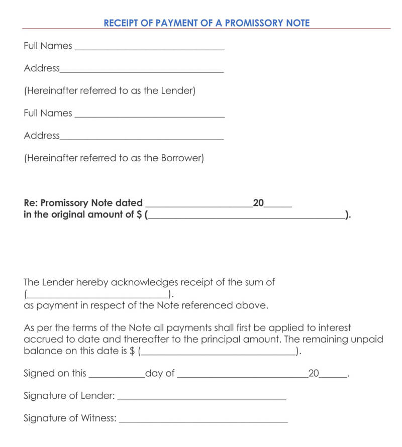 Free Loan Receipt Template for Word and PDF