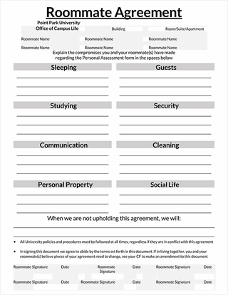 Free Roommate Agreement Template for Word and PDF