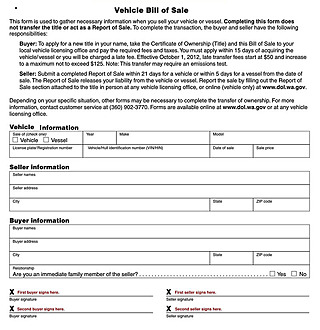 Free Missouri Car Bill of Sale Forms | Form 1957