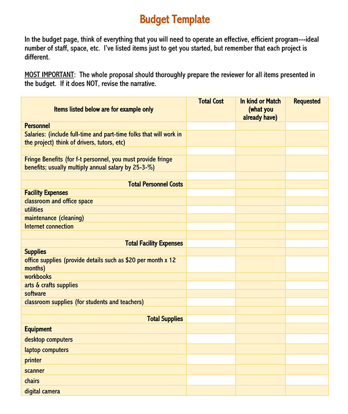 Free School Budget Template for Excel, Word and PDF