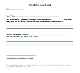 Free Security Deposit Receipt Template for Word and PDF