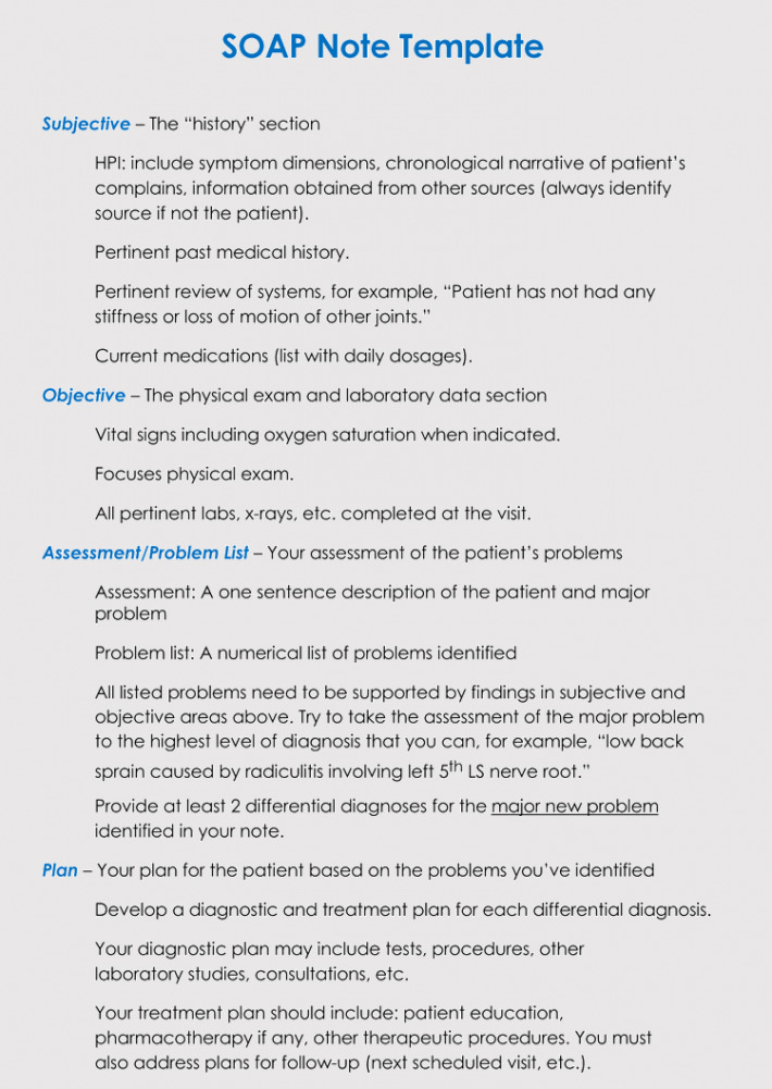 Free SOAP Note Template for Word and PDF