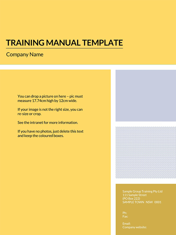 Free Training Manual Template for Word and PDF