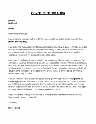 Free Cover Letter Template for Word and PDF