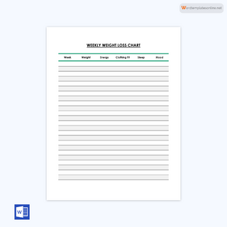 Free Weight Loss Chart Template for Word and Excel