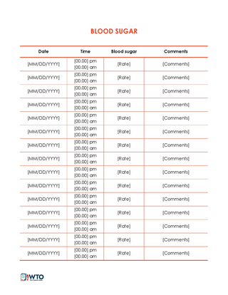 Free Blood Sugar Log Sheet Template for Word and PDF