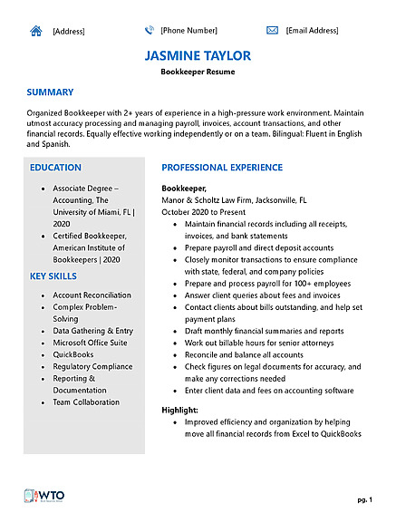 Entry Level Resume Objective Examples - Bookkeeper Resume 5 1 437x566 