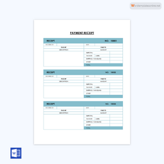Free Business Receipt Template for Word and Excel