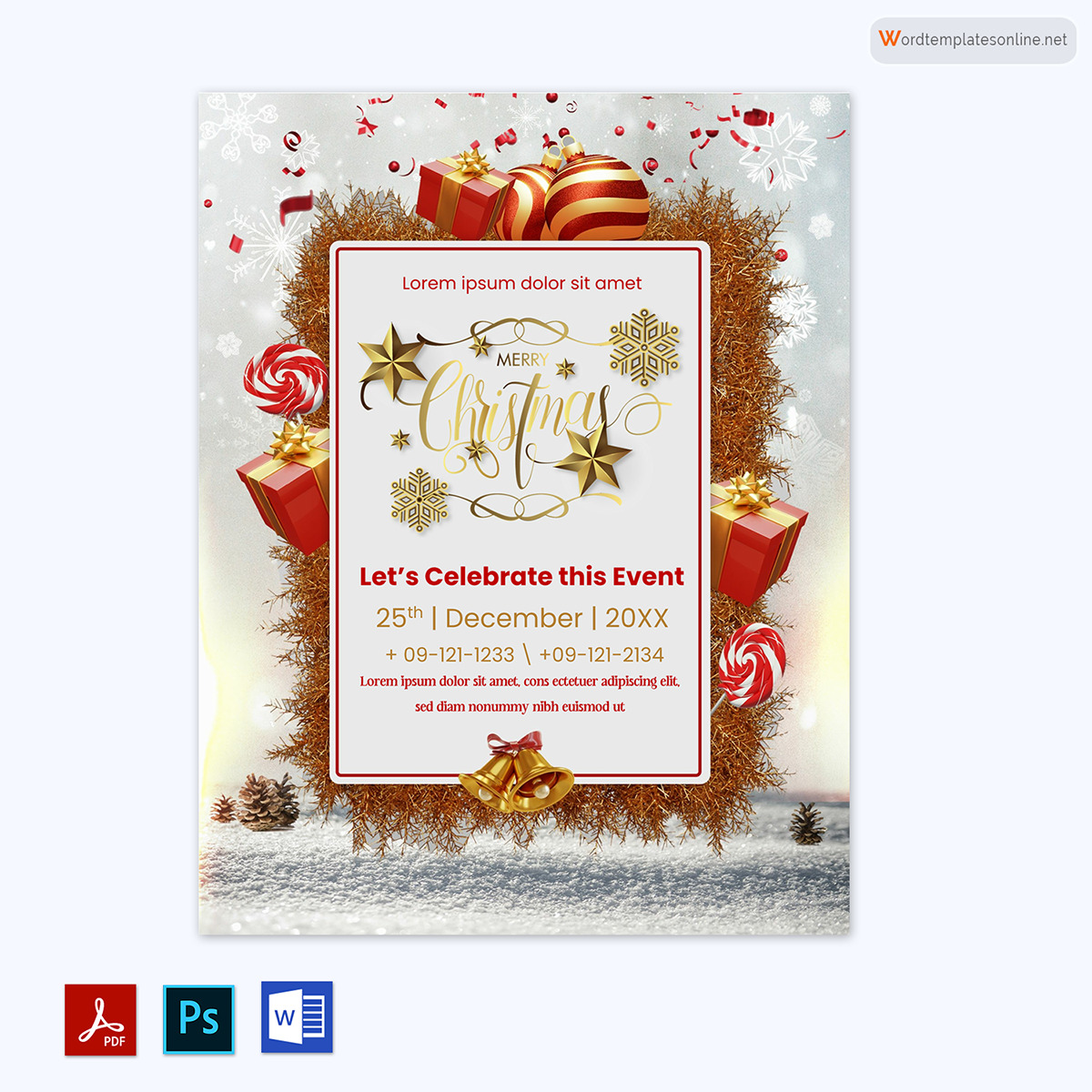 Free Christmas Flyer Template for Word, PDF, and Adobe Photoshop