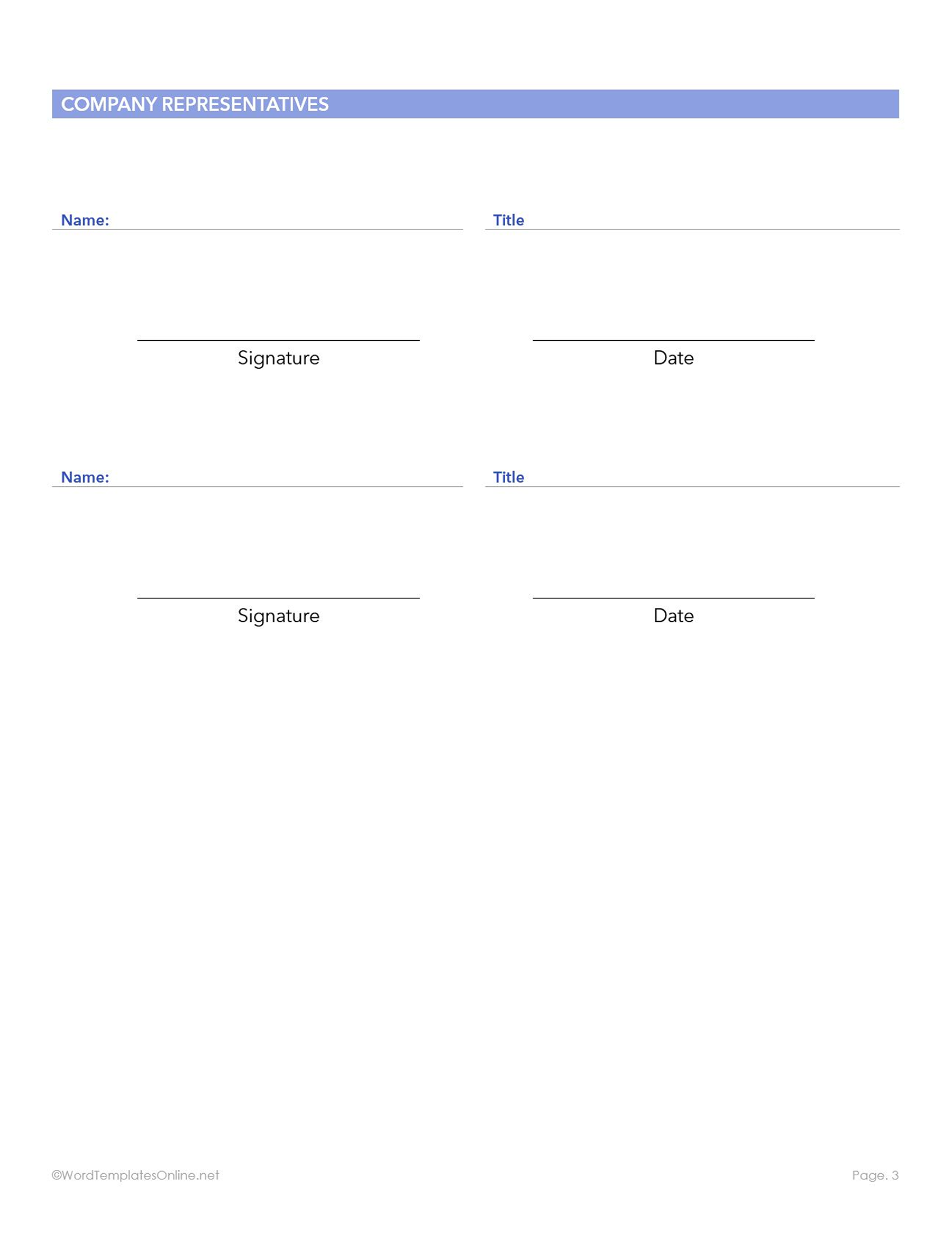 free Business Credit Application Form in Word format