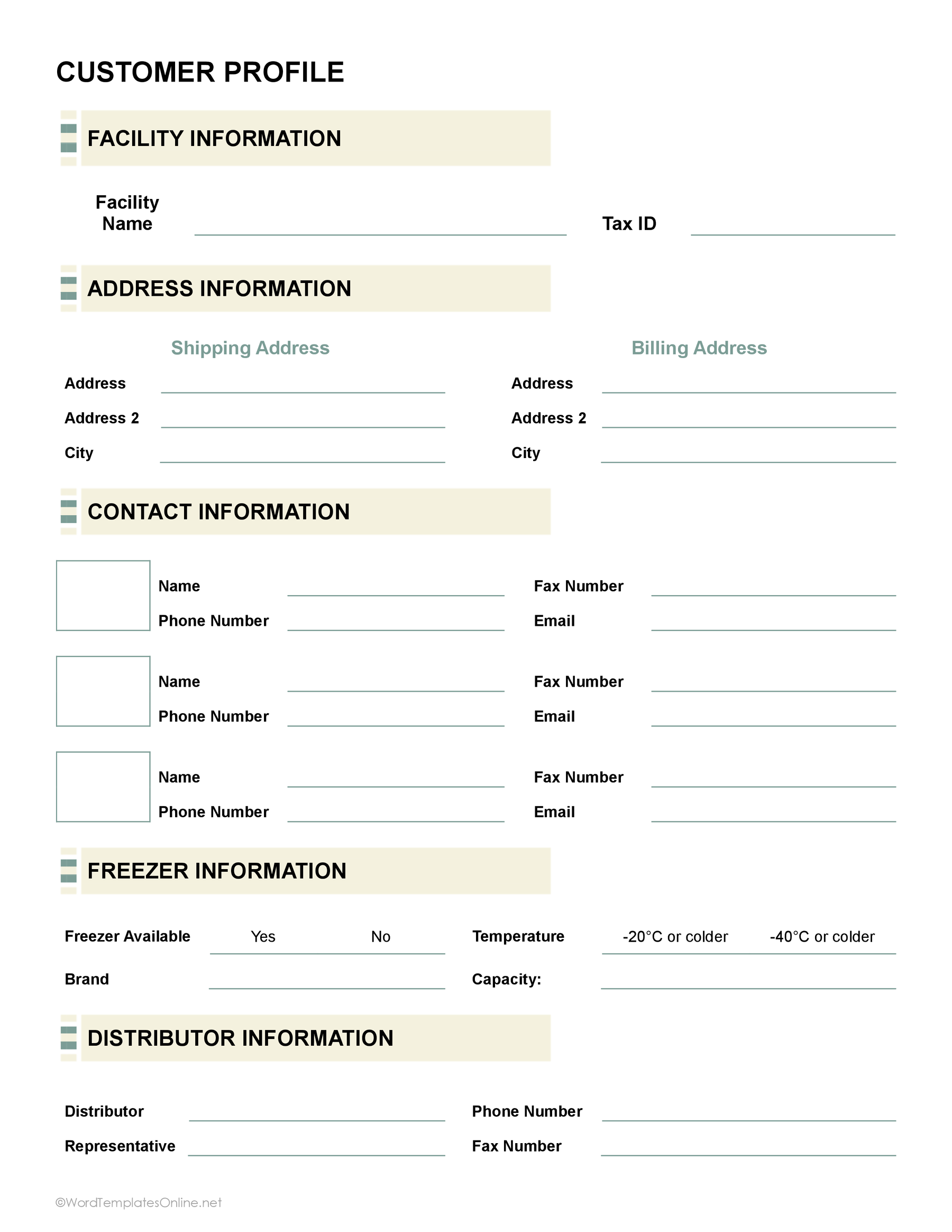 Free Customer Profile Template for Word and Google Docs