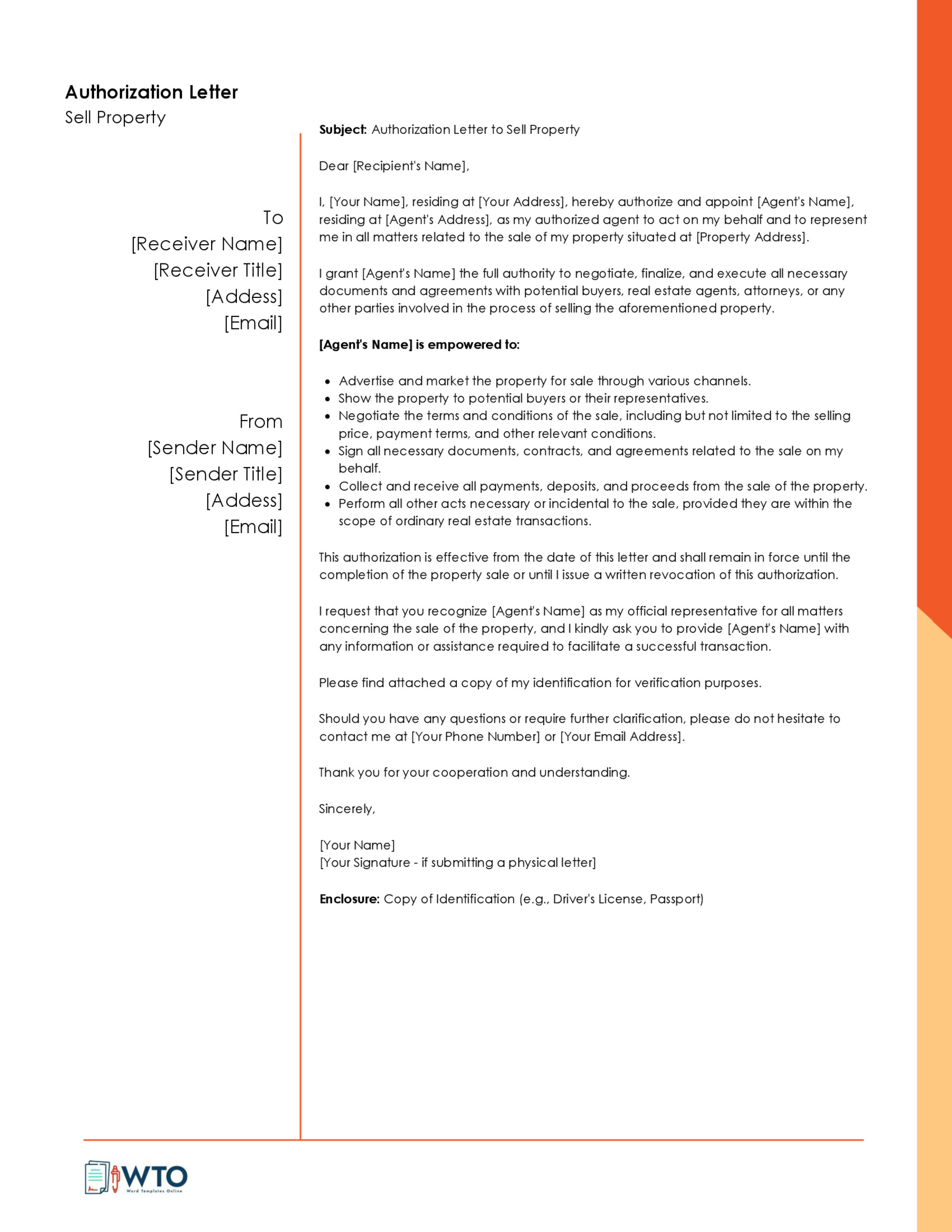 Free Authorization Letter Template for Word and PDF