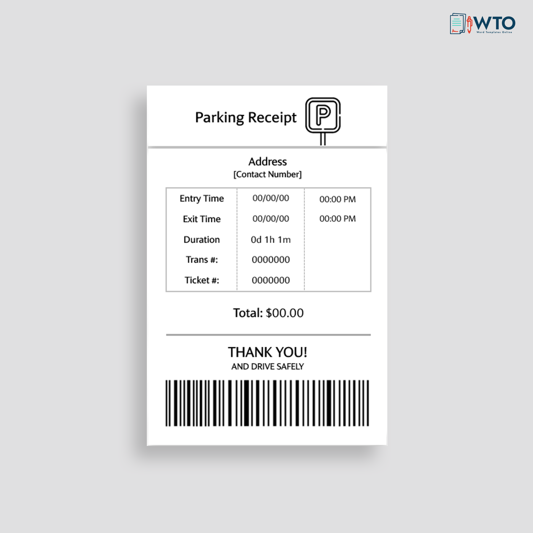 Free Parking Receipt Template for Word and PDF